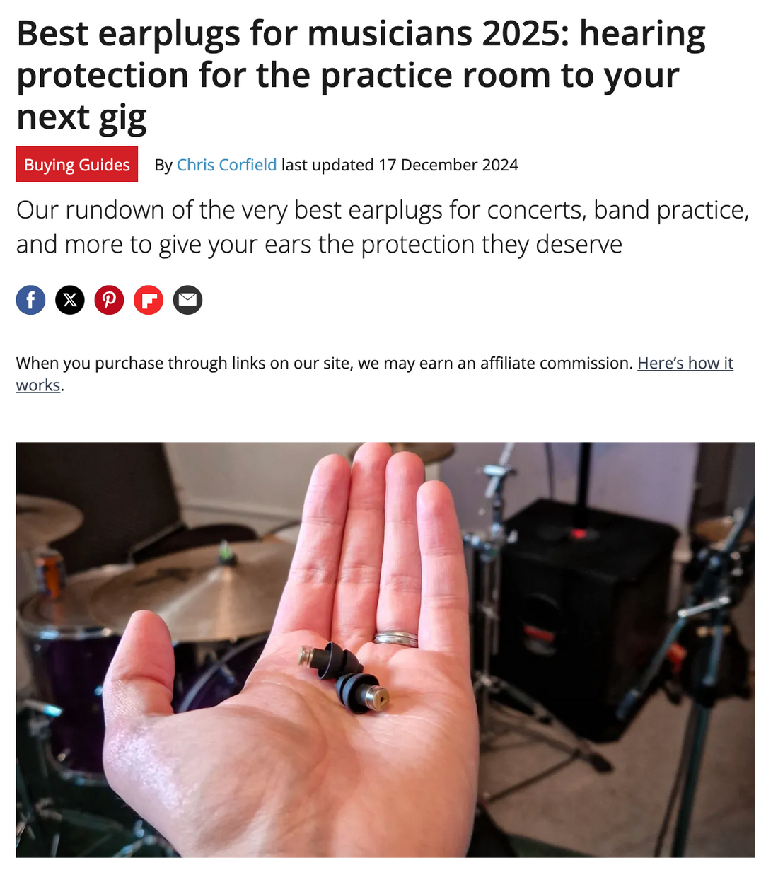 Earasers earplugs Win Best Music Earplug Award!